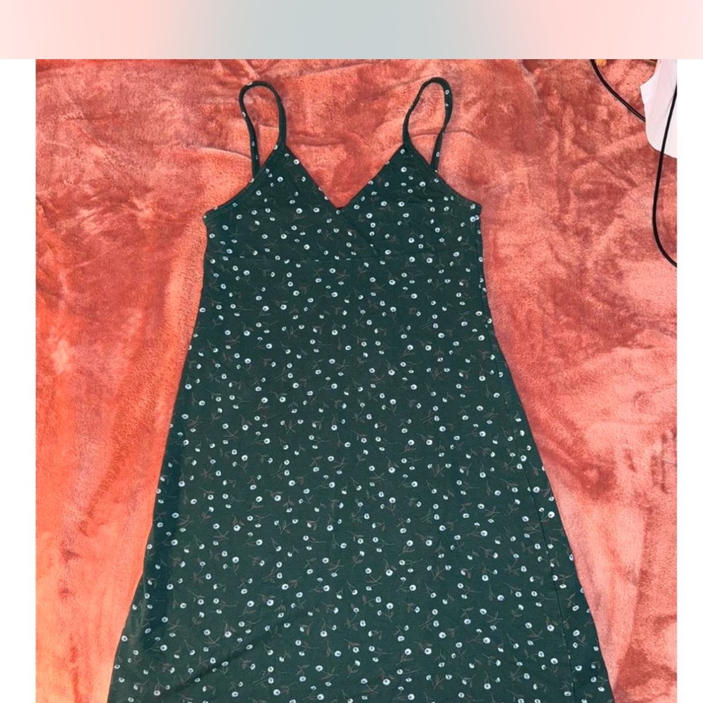 Forest green floral mini dress brandy melvile